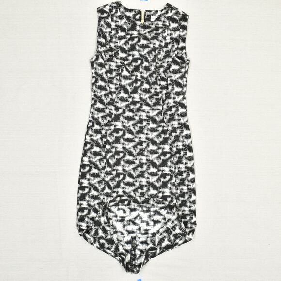 Calvin Klein Women Sheath Dress Polyester Black Geometric Size 4 Crew Neck - Picture 2 of 8